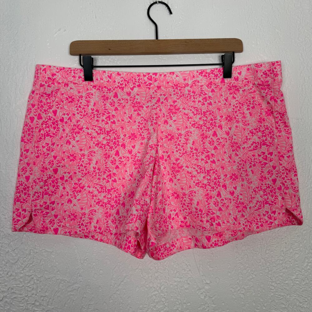 Lilly Pulitzer Ocean View Floral Shorts Pink Shandy Invest A Gator Size XL